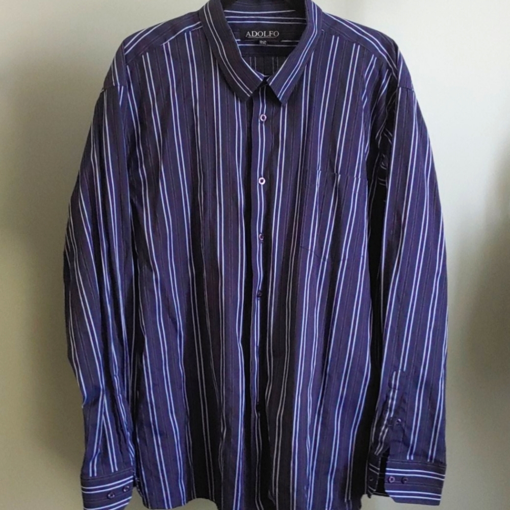 💞HP💞Adolfo Men's Striped Dress Shirt